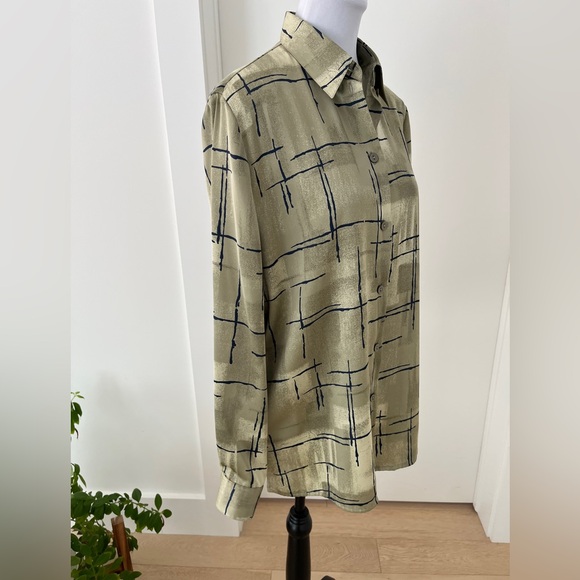 SOMMERMANN Long Sleeve Button Front Blouse Abstract Print Business Professional - Picture 5 of 16